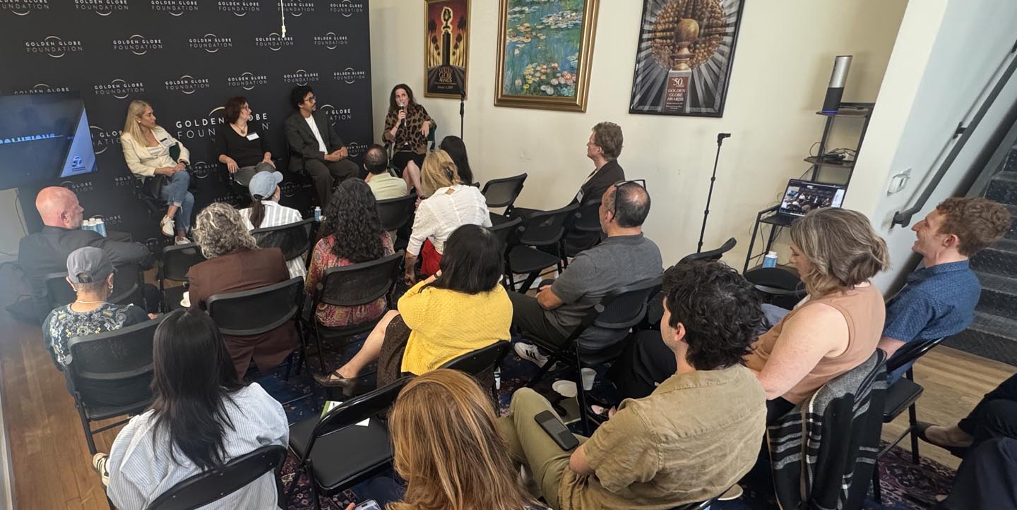 A group of nonprofit leaders sit in on a capacity-building workshop entitled "How to Craft a Compelling News Pitch."